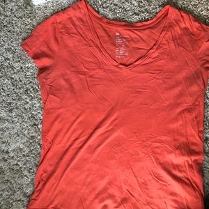 GAP Orange Essential V-Neck. Size Medium.